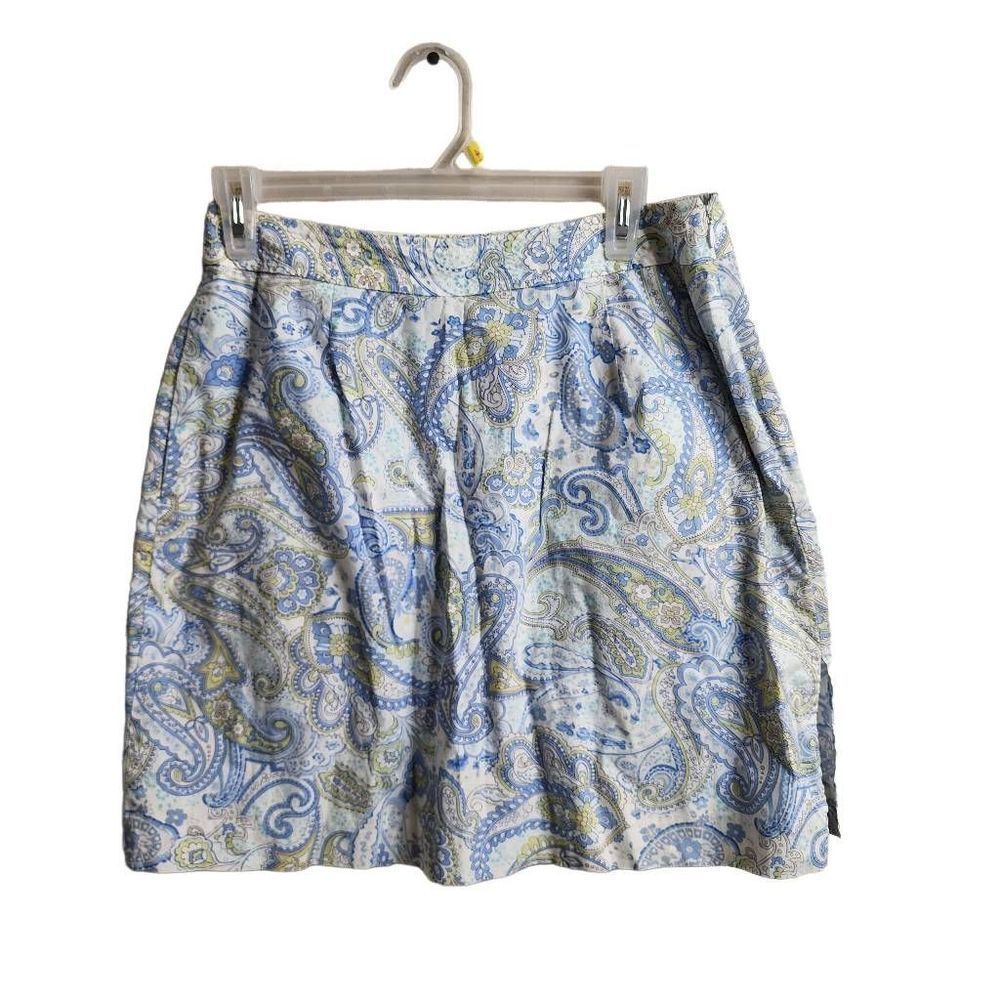 To A Tee Paisley Blue Green Golf Skort Cotton Size 8